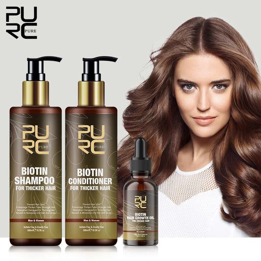 PURC Biotin Hair Growth Oil Shampoo Conditioner Sets