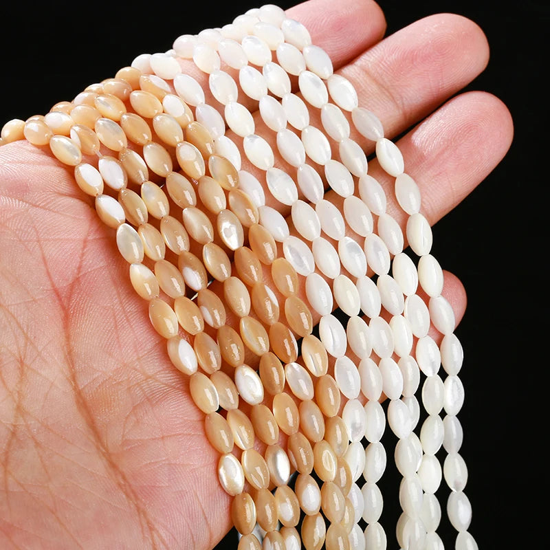 Natural White Shell Rice Shape Beads