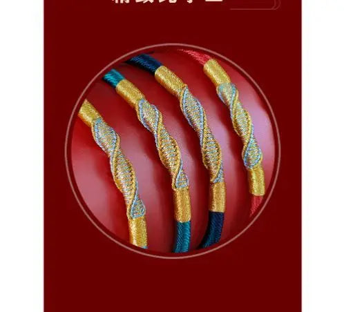 Five Elements of Gold Wood Water Fire Soil Hand Woven Diamond Knot Hand Rope Bracelet Magnetic buckle Red Rope Trend Couple's