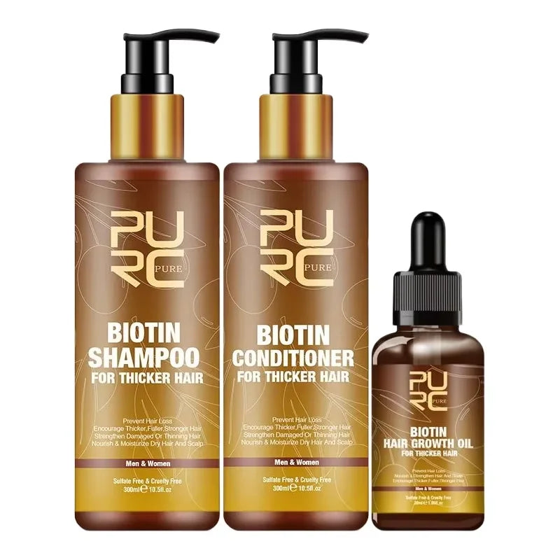 PURC Biotin Hair Growth Oil Shampoo Conditioner Sets