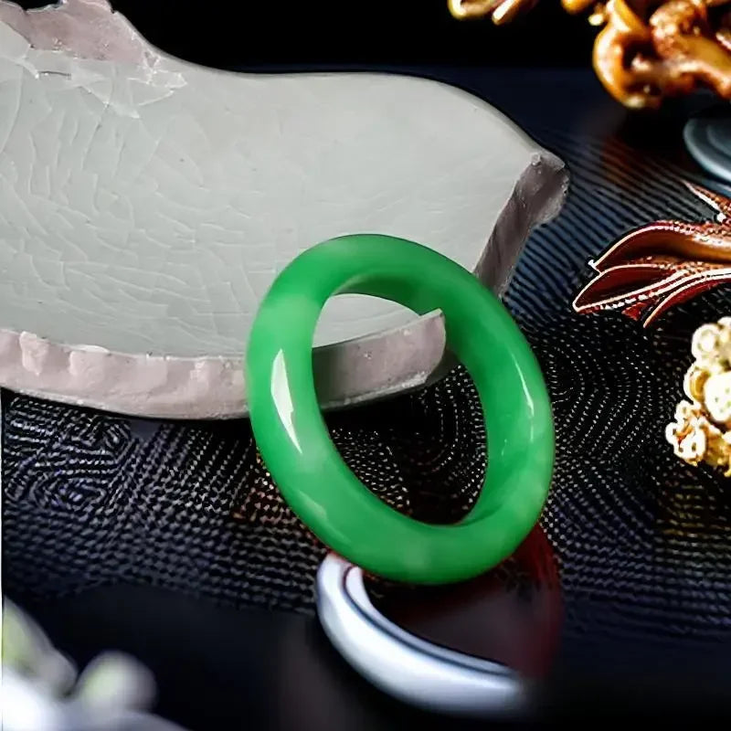 Green Real Jade Rings Designer