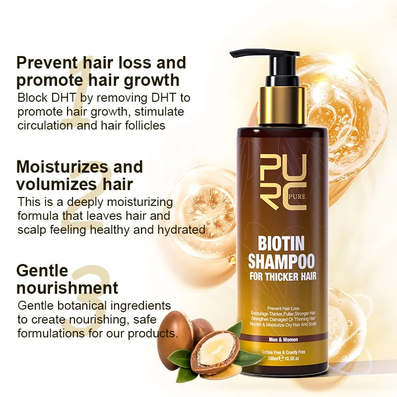 PURC Biotin Hair Growth Oil Shampoo Conditioner Sets